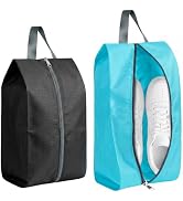 FMLIUY 2 Pack Mesh Shoe Bags for Travel Breathable Drawstring Sneaker Pouches Sky Blue 13.4''x6.7...