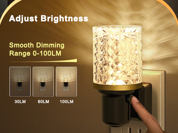 dimmable night light adjustable brightness 0-100lm nightlight