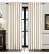 Linen Sheer Curtains 96 Inches Long 2 Panels Set for Living Room Sliding Glass Door, Light Filter...