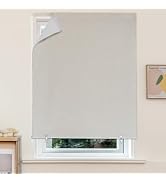 Sovtfides Blackout Roller Shades No Drill 35" W x 63" H, Light Beige | 100% Blackout Cordless Win...