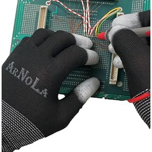 Black anti static gloves circuit board