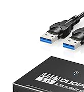 DUOPURUI USB 3.0 Switch 2 Computers Sharing USB C & A Devices,Easy One-Click Device Switching wit...
