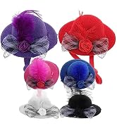 Abaodam 6pcs Hair Accessories Brim hat Rooster Charming Toy Mini Hats hat Veil Doll Tiny top hat ...