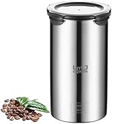 Stainless Steel Vacuum Seal Coffee Canister With Clear Lid, Airtight Food Storage Container With ...