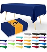 Smiry Disposable Table Cloth - 6 Pack, 54 x 108 Inch Table Cloths for Parties, Decorative Tablecl...