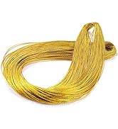 Gold String,Christmas String,100 M/109 Yards 1mm Metallic Cord Tinsel String Craft Making Cord fo...