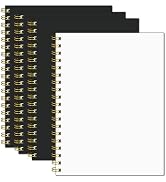 Ouzoustate Blank Spiral Notebook B5 Black Hardcover Sketch Book -7.48