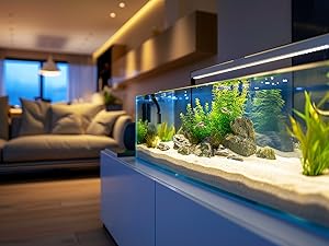 Small aquarium, UVTaoYuan lamp with decoration, commercial photography