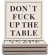 Ceramic Coasters Absorbent for Drinks, Coaster with Cork Backing for Family and Friends, 4 Pack (...