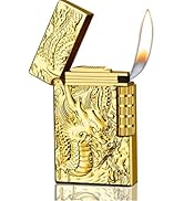 Lighters Cool lighters, Dragon Pattern, Side Wheel Matte lighters - Refillable Butane lighters, F...