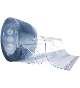 Acepunch 7x78.7 inch (0.6x6.6ft) Clear PVC Curtain Plastic Strip, Thermal Door Cover for Commerci...