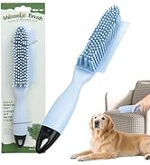 Histotree Blue 2-in-1 Dog Bath Brush with Handle Dog Washing Brush Pet Hair Remover Tool for Dogs...