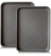 PetLike Boot Tray for Entryway Indoor, Pet Food Mat Tray, 16.7 x 12.8 inch 2 Packs, Waterproof Ru...