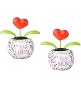 2Pcs Dancing Solar Toys, Cute Solar Power Flip Flap Flower Insect, Car Swinging Dancing Toy Car W...