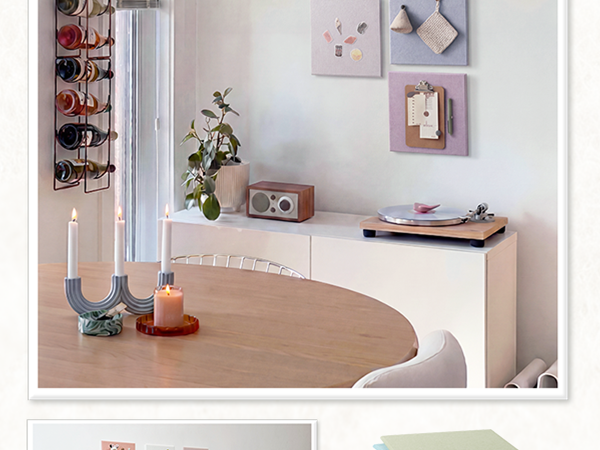 6 Pack Decorative Pin Board for Wall
