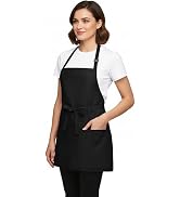 BOHARERS Kitchen Cooking Apron Unisex Adjustable chef apron with 3 pockets,1 Pack Black