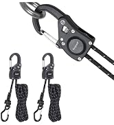 Ayaport Rope Tie Down Ratchet with Carabiner Clip 1/4" x 12' Rope Cord Tightener Heavy Duty Const...