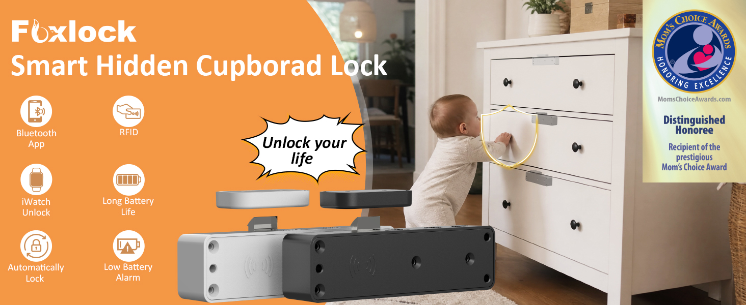 Foxloc smart cabinet lock for child safty