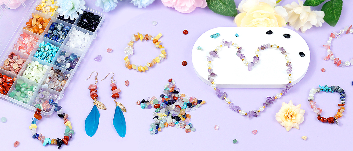 Natural Chip Stone Beads Jewelry Making Kit