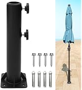 Helios&Hestia Heavy Duty Outdoor Patio Market Umbrella Holder Clamp, Table Umbrella Base Stand Mo...
