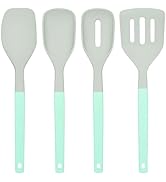 4Pcs Silicone Spatula Set, Food Grade Rubber Spatula, Two Color Upgrade Strong Handle with Ergono...
