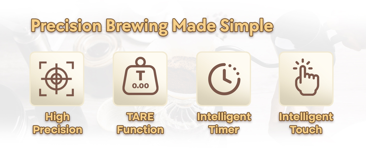Rechargable Coffee Scale precision brewing made simple tare function intelligent timer touch
