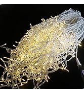 Icicle Fairy Lights 58.8Ft 640LED Christmas Lights Outdoor Indoor Curtain Lights 120 Drops with R...