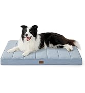Bedsure Cooling Gel Foam Dog Bed for Large Dogs, Waterproof Orthopedic Egg Foam Dog Bed for Outdo...