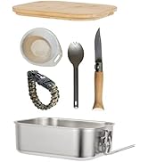 DZRZVD Camping Cookware Mess Kit Gear,Backpacking Accessories Equipment Pots and Pan Set with Mes...