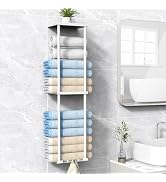 Liuoud Towel Rack for Bathroom, Wall Mounted Bath Towel Holder Storage Organizer for Rolled Towel...