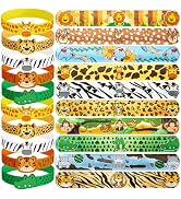 DMIGHT Jungle Safari Party Favors 30 Pcs Wild Animals Slap Bracelets and Rubber Wristband for Kid...