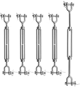 Turnbuckles, Jaw Jaw Turnbuckles, PIUM 4 Pcs 1/4 Galvanized Steel Turnbuckles, M6 Heavy Duty Mari...
