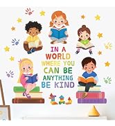 Amimagen Kids Equality Classroom Wall Stickers - Inspirational Positive Quotes Book Wall Decals -...