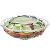 Jaluxing [18 oz. 50 Sets Clear Plastic Salad Bowls with Airtight Lids Disposable To Go Mixing Con...