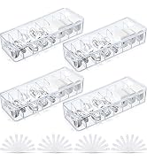 Tatuo 4 Pcs Cable Organizer Box with Wire Ties, Plastic Cord Storage Box with Lid, Electronics Or...