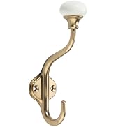 TUNNY 5 Pack Towel Hook - Champagne Gold Brushed Ceramic Coat Hook Hook Wall Hook entryway Hang T...