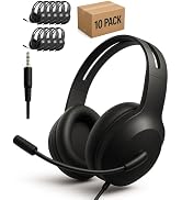 Joyqua 10 Pack Kids Headphones with Microphone, Djustable & Durable School Headphones 3.5mm Jack,...