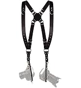 C Coiro Camera Strap Accessories for Two-Cameras – Dual Shoulder Leather Harness – Multi Camera G...