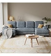 DUMOS Sectional Couches for Living Room, U Shaped Couch with Double Chaise Lounge, Modern Chenill...