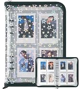Kpop Photocard Binder Holder with 25 Pack 4-Pocket Inner Pages, A5 6 Ring Cover Album Book with Z...