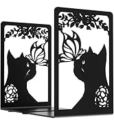 Bookends, Book Ends, Metal Bookends for Shelves, Black Bookends for Heavy Books, 1 Pairs Sturdy B...