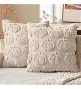 MIULEE Fall Pillow Covers Pumpkin Fall Decor 18x18 Beige | Set of 2 Fall Decorations for Home, Pl...