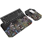 3-in-1 Ergonomic Keyboard Stand with Wrist Rest & Mouse Pad Set, Flower | Comfy Keyboard Riser Ho...