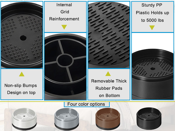 Sturdy PP Plastic Holds up to 5000 lbs,Internal Grid Reinforcement,Non-slip Bumps Design on top