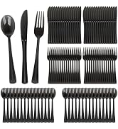 qonimi 180 Pack Disposable Clear Cutlery Set Plastic Silverware Heavy Duty Plastic Silverware 60 ...
