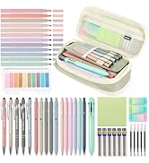 56PCS Aesthetic School Supplies with Large Cute Pencil Case, Ballpoint Pens with Stylus Tip, High...