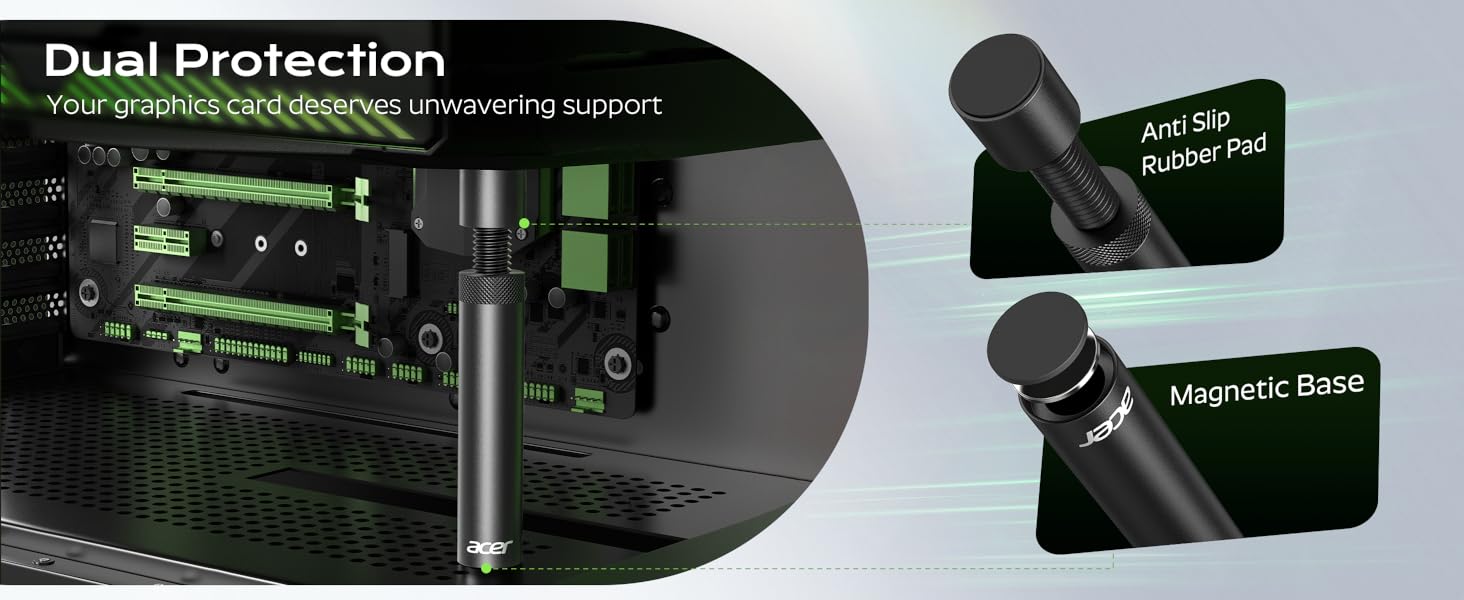 gpu support bracket dual protection anti-slip rubber pad