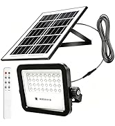 Anern 100W Solar Flood Light Outdoor, 6500K Bright White Floodlights, IP65 Waterproof Solar Power...