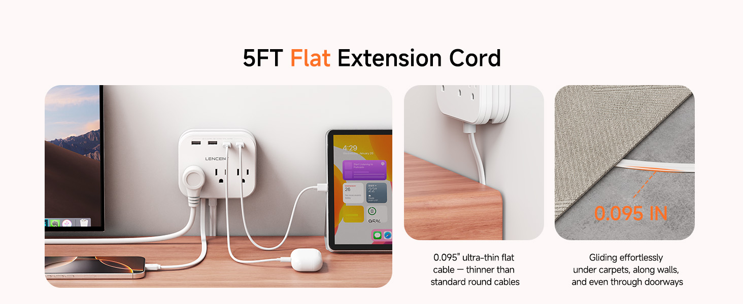 5 FT Flat Cord