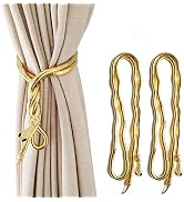 KXLIFE Snake Curtain Tiebacks Clips, Decorative Drapes Holdbacks, Handmade Metal Rope Tiebacks, C...